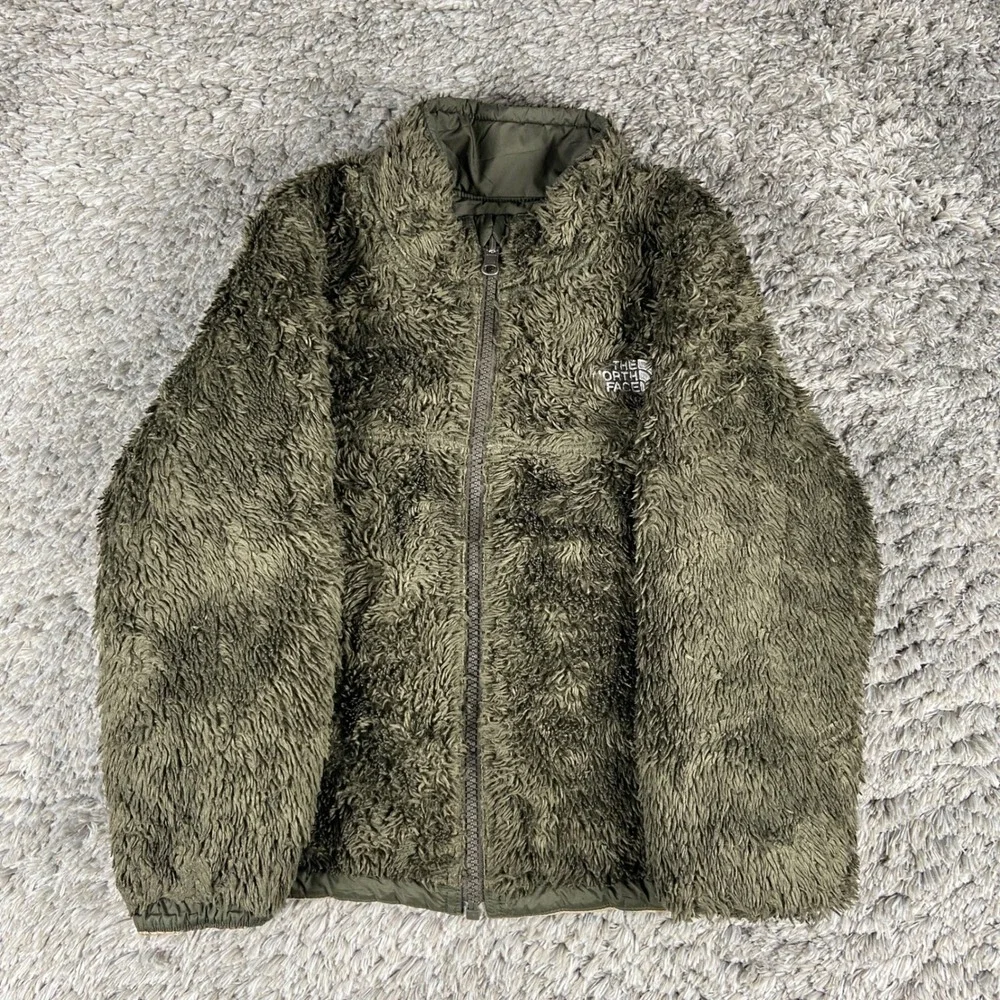 The North Face Reversible Mount Chimborazo Jacket Boys XXS 5 Green Camo Puffer